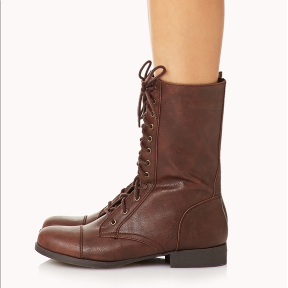 brown combat boots